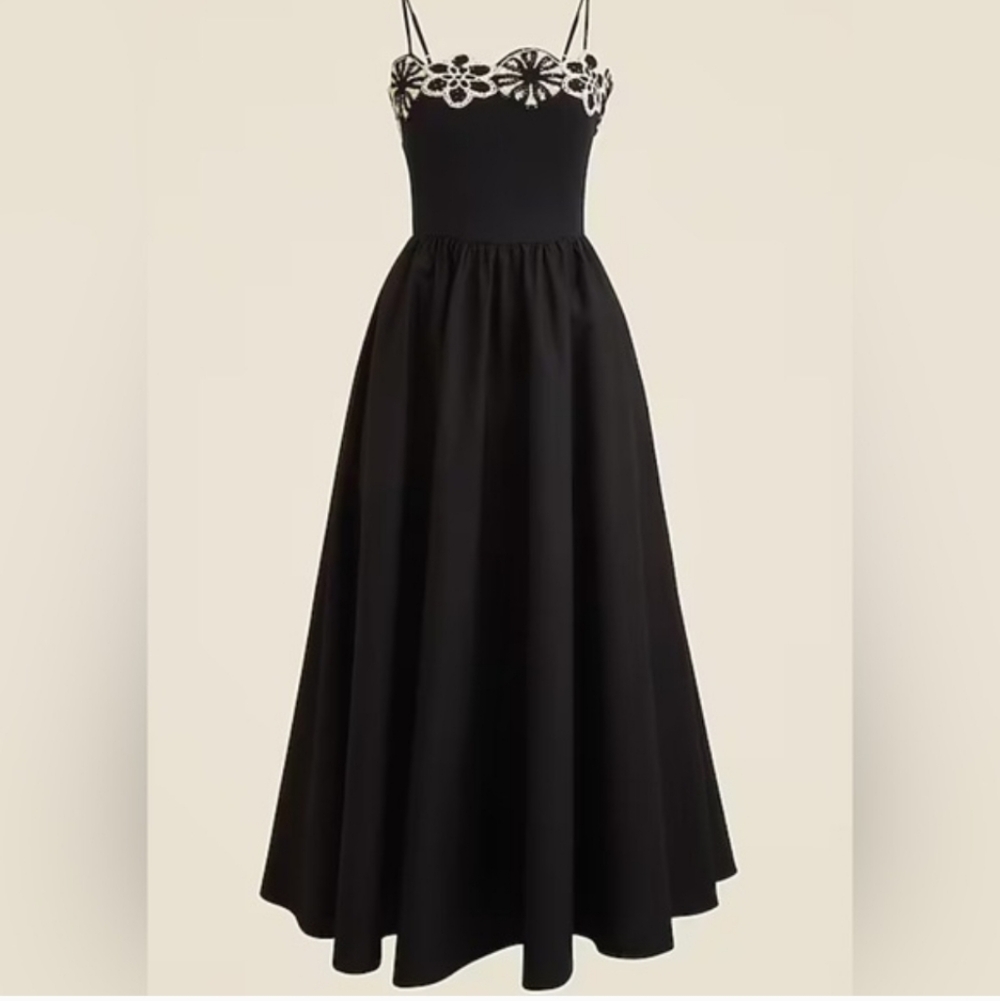 New J. Crew Black and White Crochet Mixy Dress XXS  CL651 - Picture 4 of 10